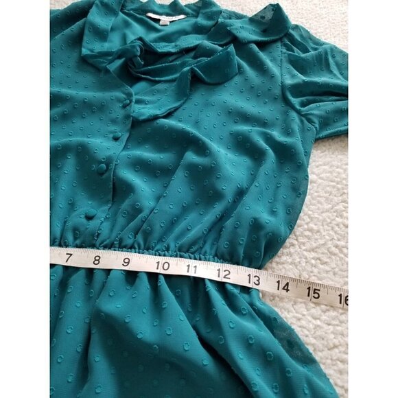 Nanette Nanette Lepore Clip Dot Mini Dress Deep Lake Green Womens Size 4 - Picture 8 of 12